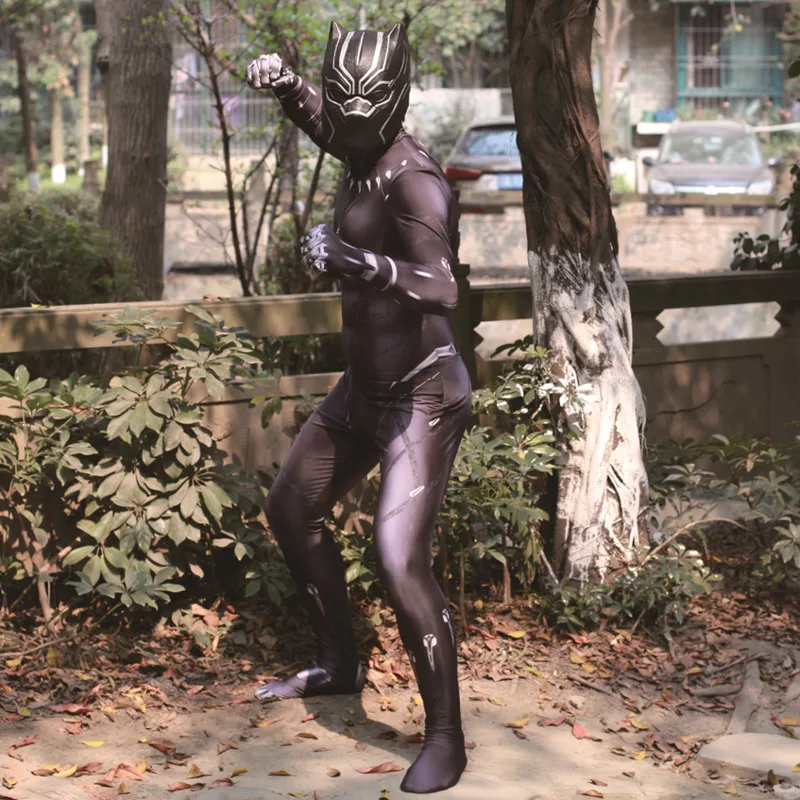 Детские костюмы для Хэллоуина мужчин взрослых супер герой Марвел wakanda Черная