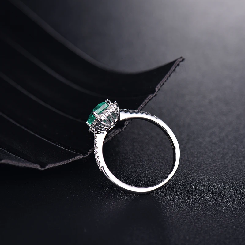 Женское кольцо из 2020 натурального изумруда LOVERJEWELRY обручальное белого золота 18