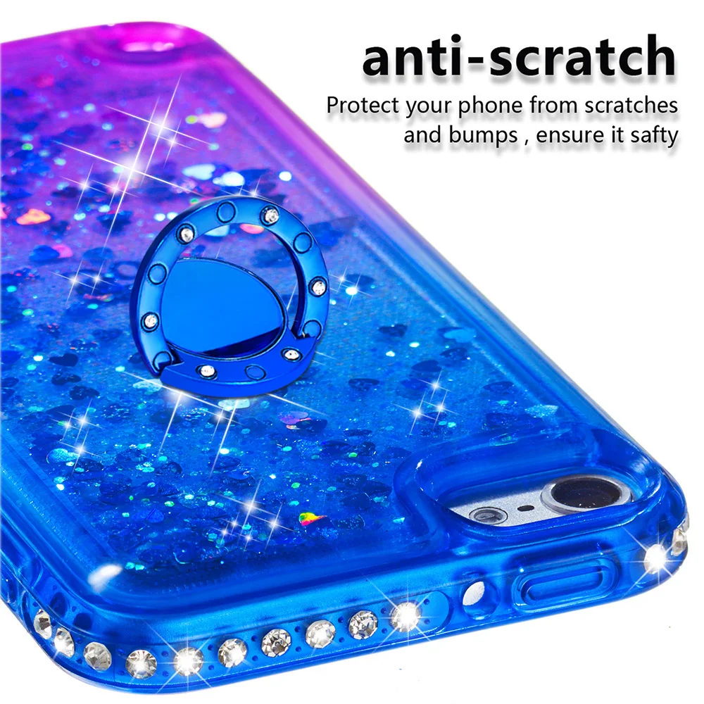 Quicksand bling Case For Apple iPod Touch 6 Cover TPU Back 5 With Ring Buckle Bracket touch touch6 |