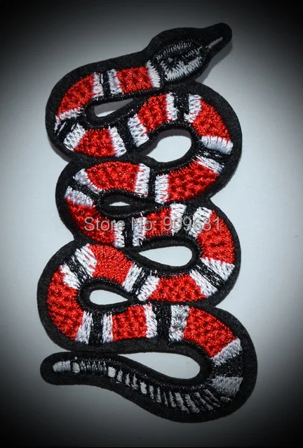 

30x Coral Snake Red Black Motif Iron On Patch Embroidered Applique Patches