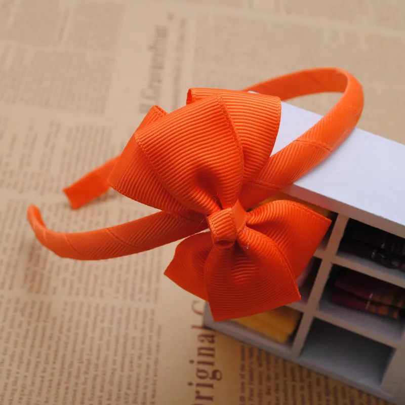 Orange Hairbands 1 шт. однотонные ленты банты Детские повязки для волос на голову Детские обручи для волос Бутик тиара аксессуары для девочек - Цвет: Orange Hairbands