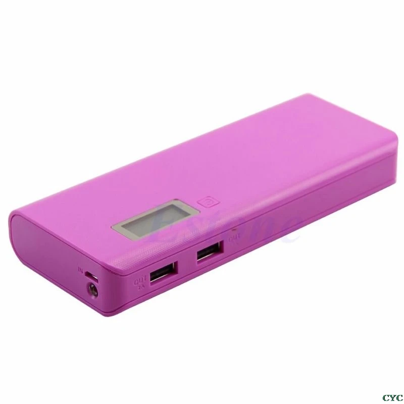 Светодиодный 5x18650 Двойной USB внешний аккумулятор зарядное устройство чехол DIY
