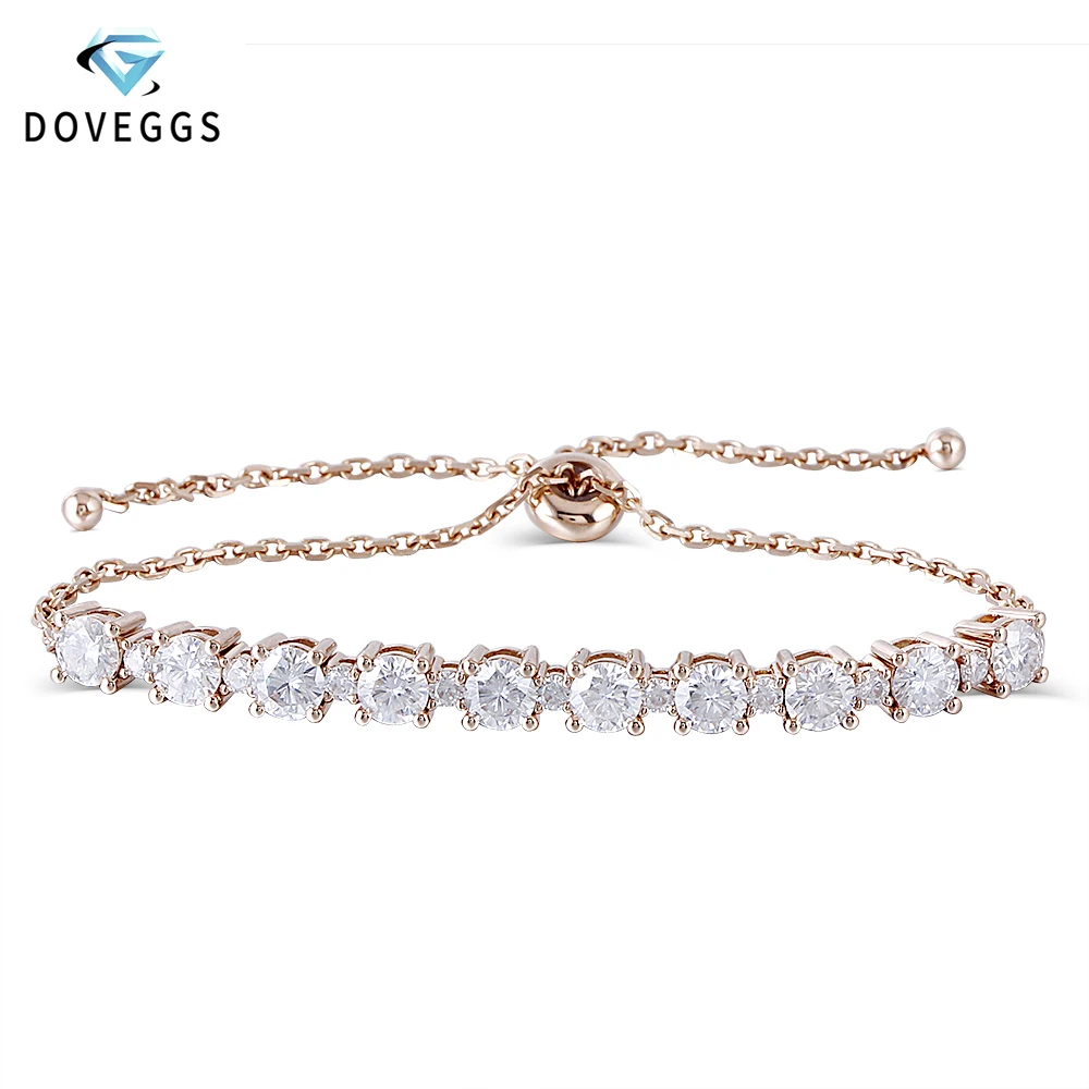 DovEggs Классический 18K розовое золото 2.8ctw F цвет Муассанит бриллиант браслеты для