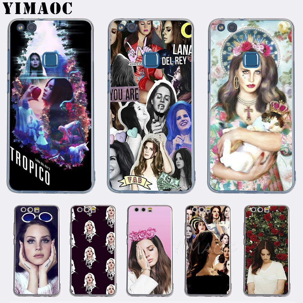 Мягкий ТПУ чехол YIMAOC Lana Del Rey для Huawei Honor 6A 7X 7A Pro 8C Mate 10 Note 9 Lite Y6 Y9 Y7 Prime 2018 |