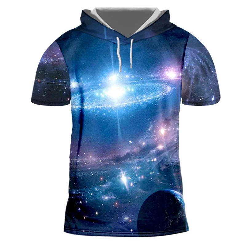 Футболка с капюшоном OGKB летняя футболка в стиле панк хип хоп 3D принтом 7XL|Мужские