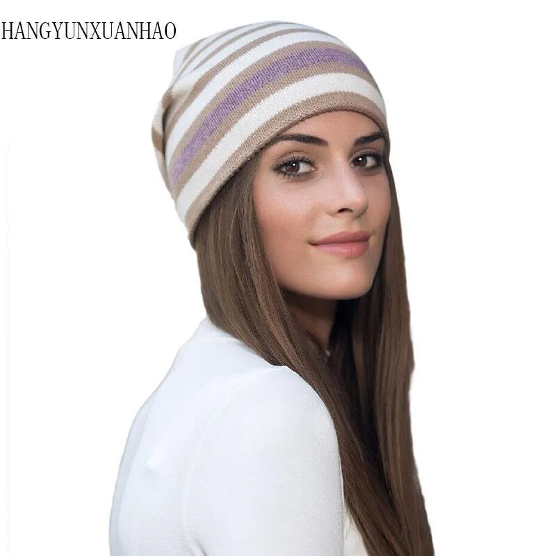 HANGYUNXUANHAO женские шапки осень/зима эластичные трикотажные хлопковые Gorro цвета соответствующие шапочки кепки высокого класса милые повседневные Шапки