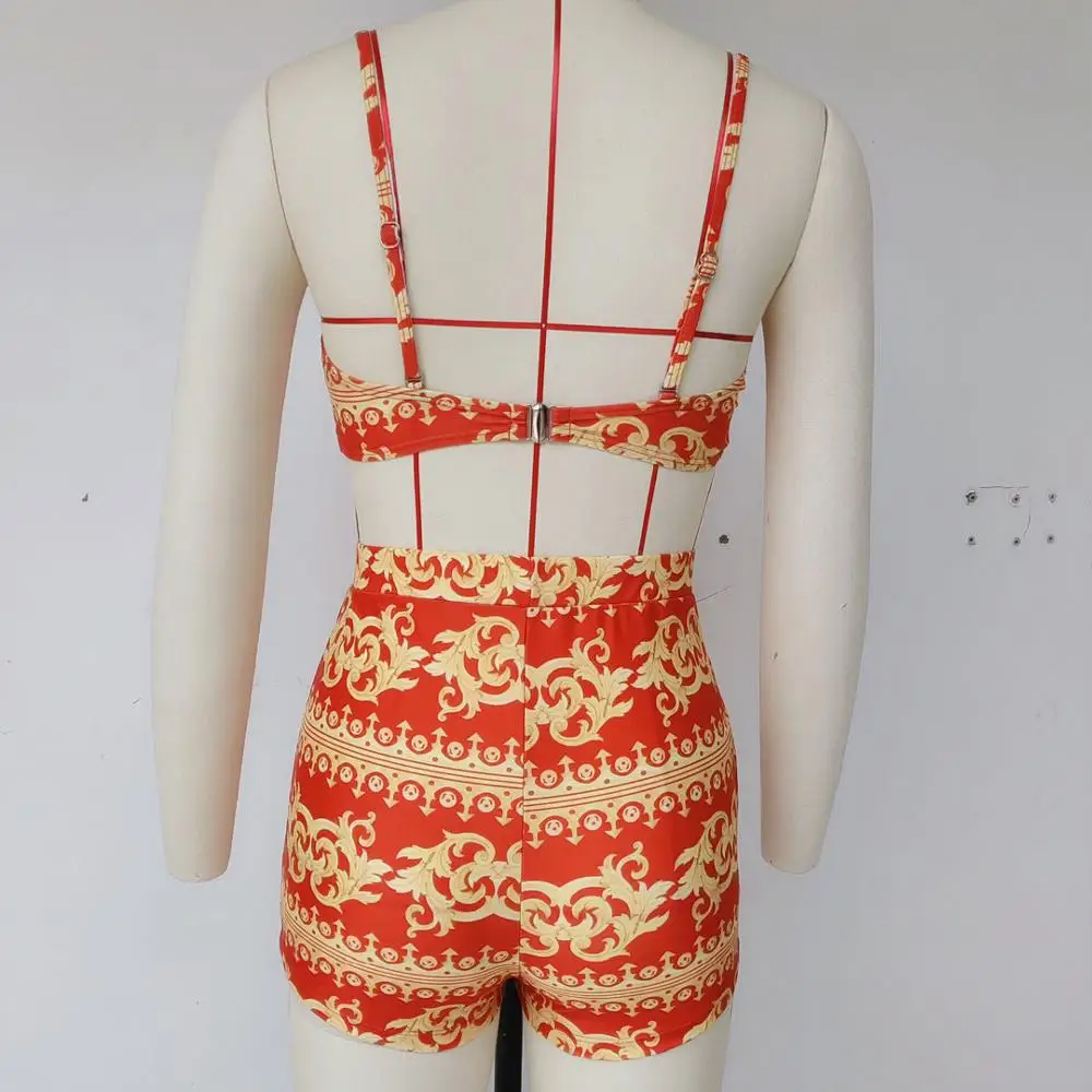 Комплект из 3 предметов комплект бикини 2019 Для женщин с открытыми плечами