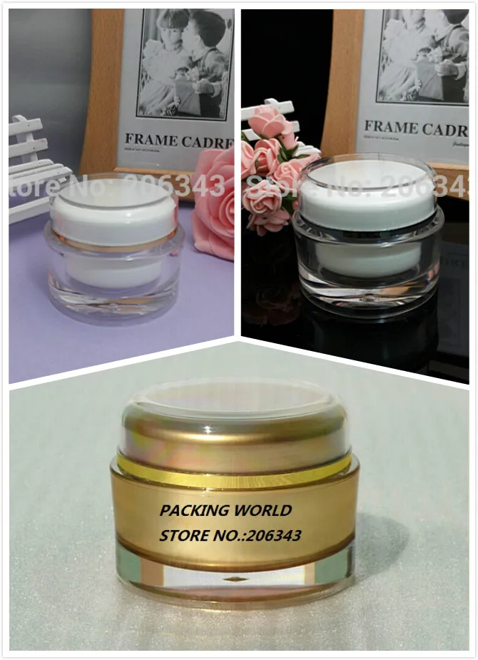 Белая акриловая круглая бутылка для крема 50 г пластиковая банка ночного