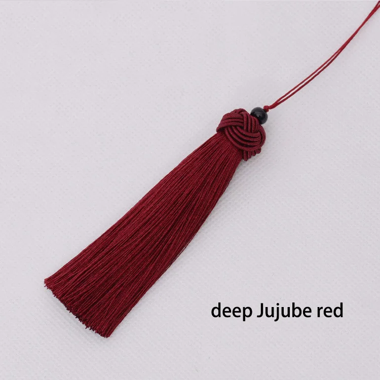 deep Jujube red 12 шт./лот, 9 см, кепка с ананасом, кисточки с висячим канатом, шелковое шитье, декоративная кисточка для штор, украшение дома - Цвет: deep Jujube red