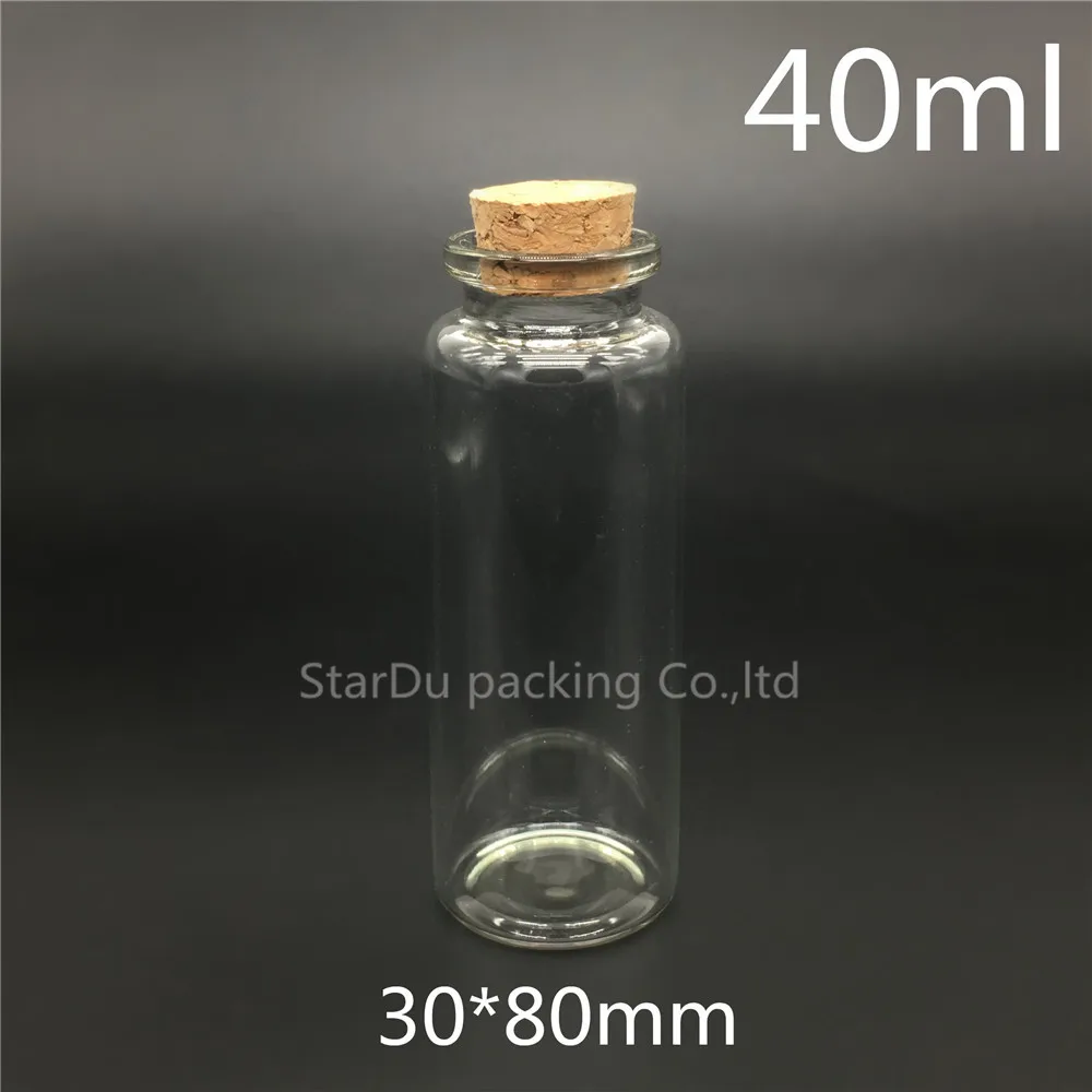 

40ml 30*80mm Wishing Glass Bottle Vials Display Bottle Empty Cork Bottle Glass with Cork , 40cc Wholesale 20pcs/lot Clear