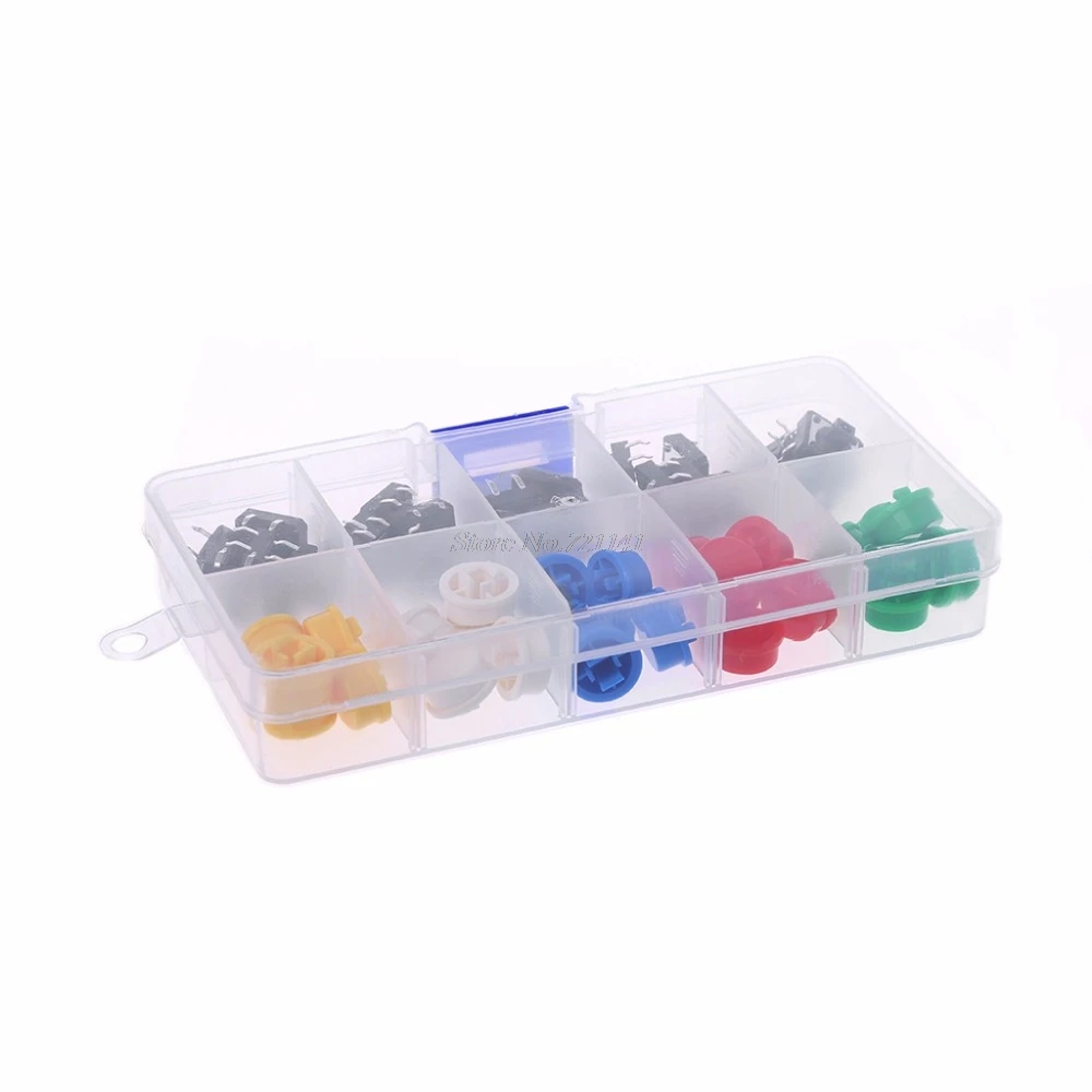 

25 Pcs 12x12x7.3mm Momentary Tactile Push Button Touch Micro Switch 4P PCB With Cap Dropship