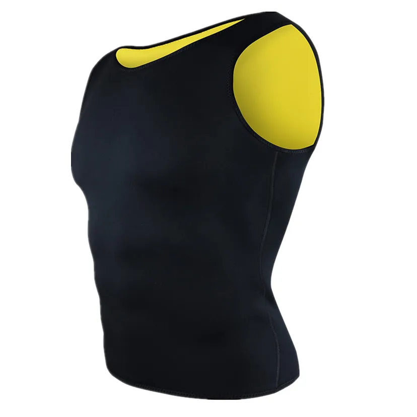 black and yellow TONGGUO Новая Мужская Талия тренажер тело тонкая рубашка жиросжигатель Формирователи сауна пот потеря веса талии жилет неопреновое нижнее белье - Цвет: black and yellow