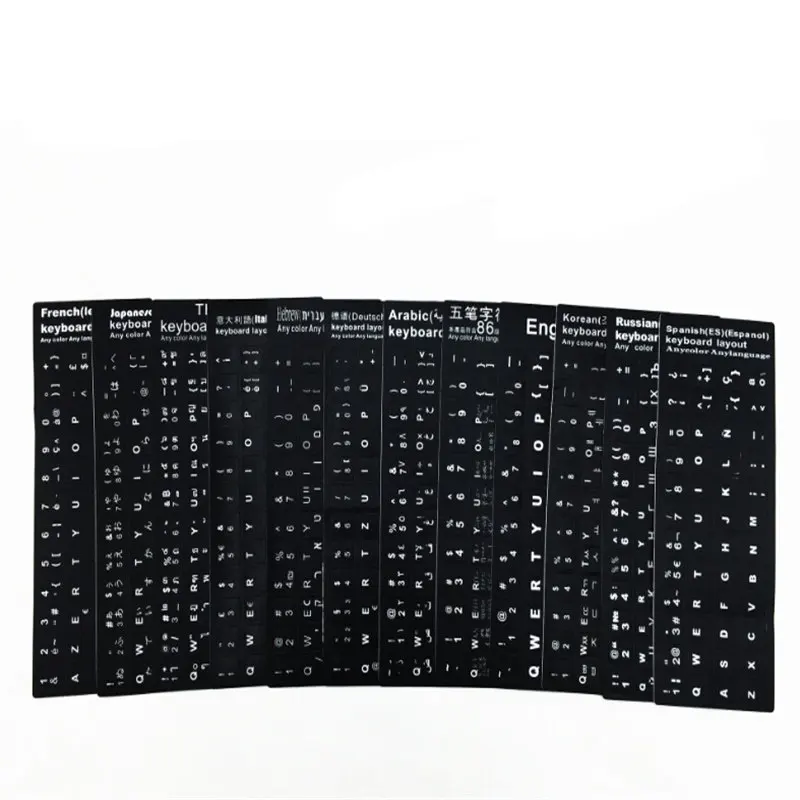 4 языка английский иврит Корейский Русский стандарт клавиатуры наклейка для