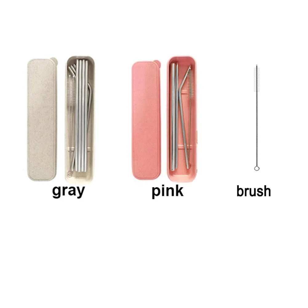 Коробка для упаковки из нержавеющей стали металлическая соломинка питья