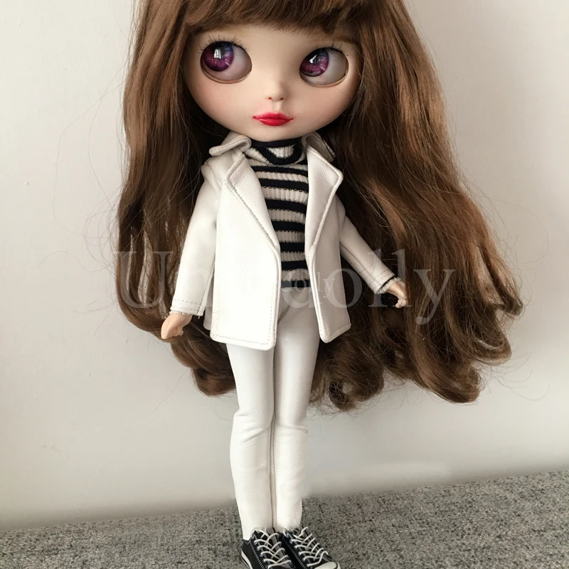 Крутые кукольные брюки из искусственной кожи 1/6 Blyth пальто Одежда для куклы Барби