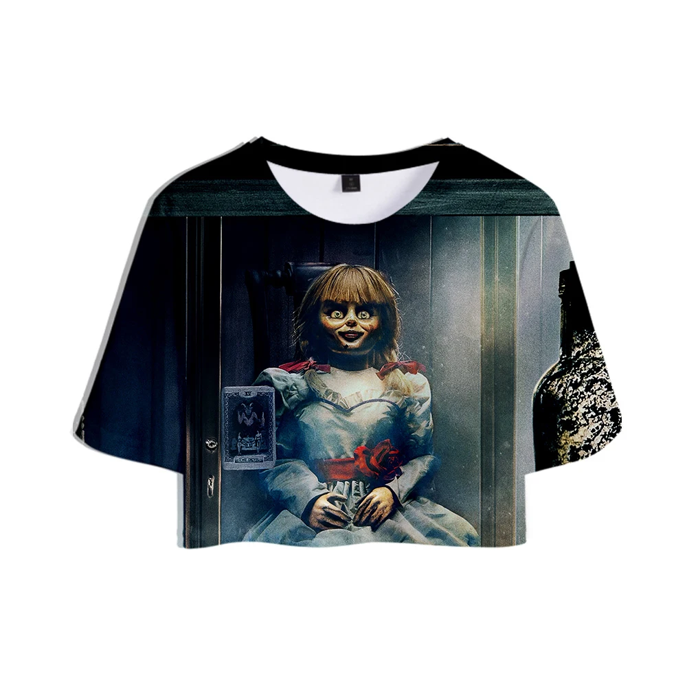Annabelle 3D печатных модные женские повседневные короткие топы Летняя футболка с