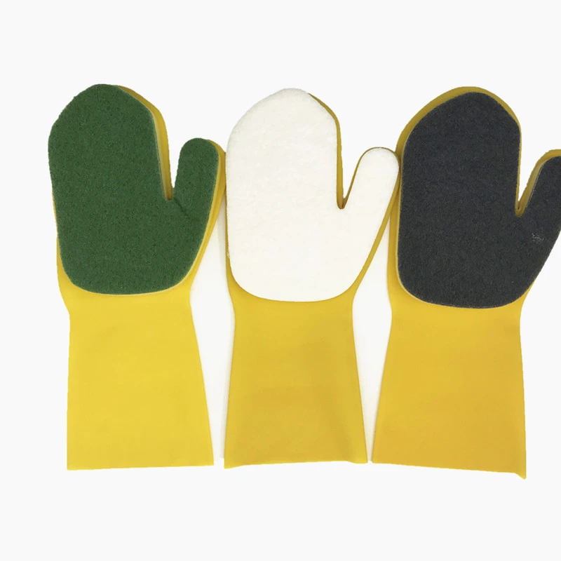 Губчатые перчатки кухонная чистящая ткань губка для посуды чистки пищевых