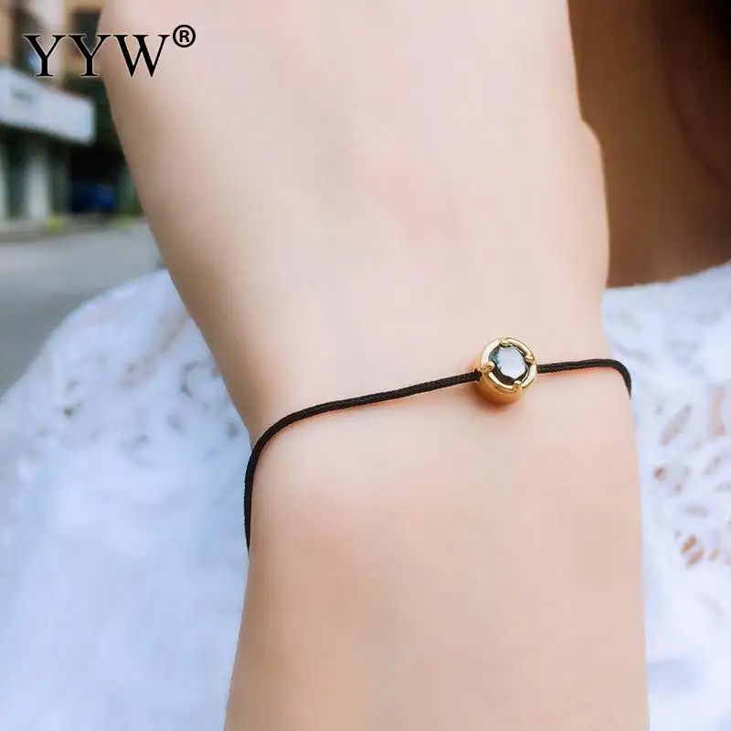 Модный тонкий нейлоновый красный шнур стандартная цепь с круглым циркониевым