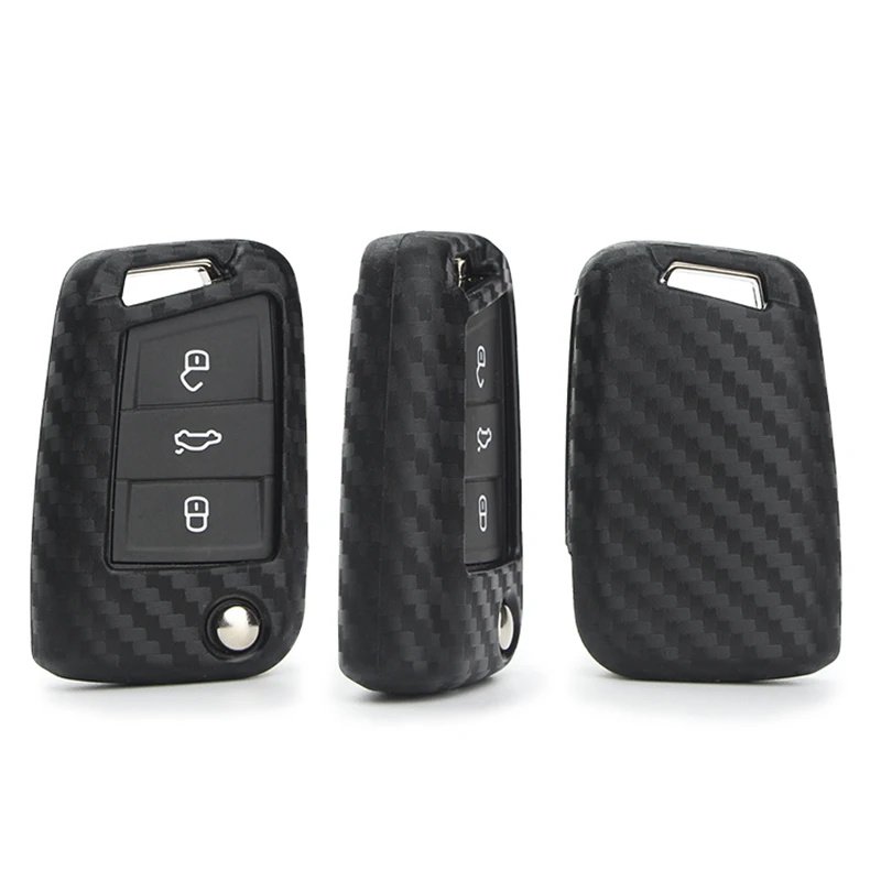 

Carbon Fiber Pattern Car Key Case Cover For Seat Ibiza Leon 2 3 Fr 5f Mk3 Altea Ateca Alhambra Toledo Cordoba Mii Key Ring Shell