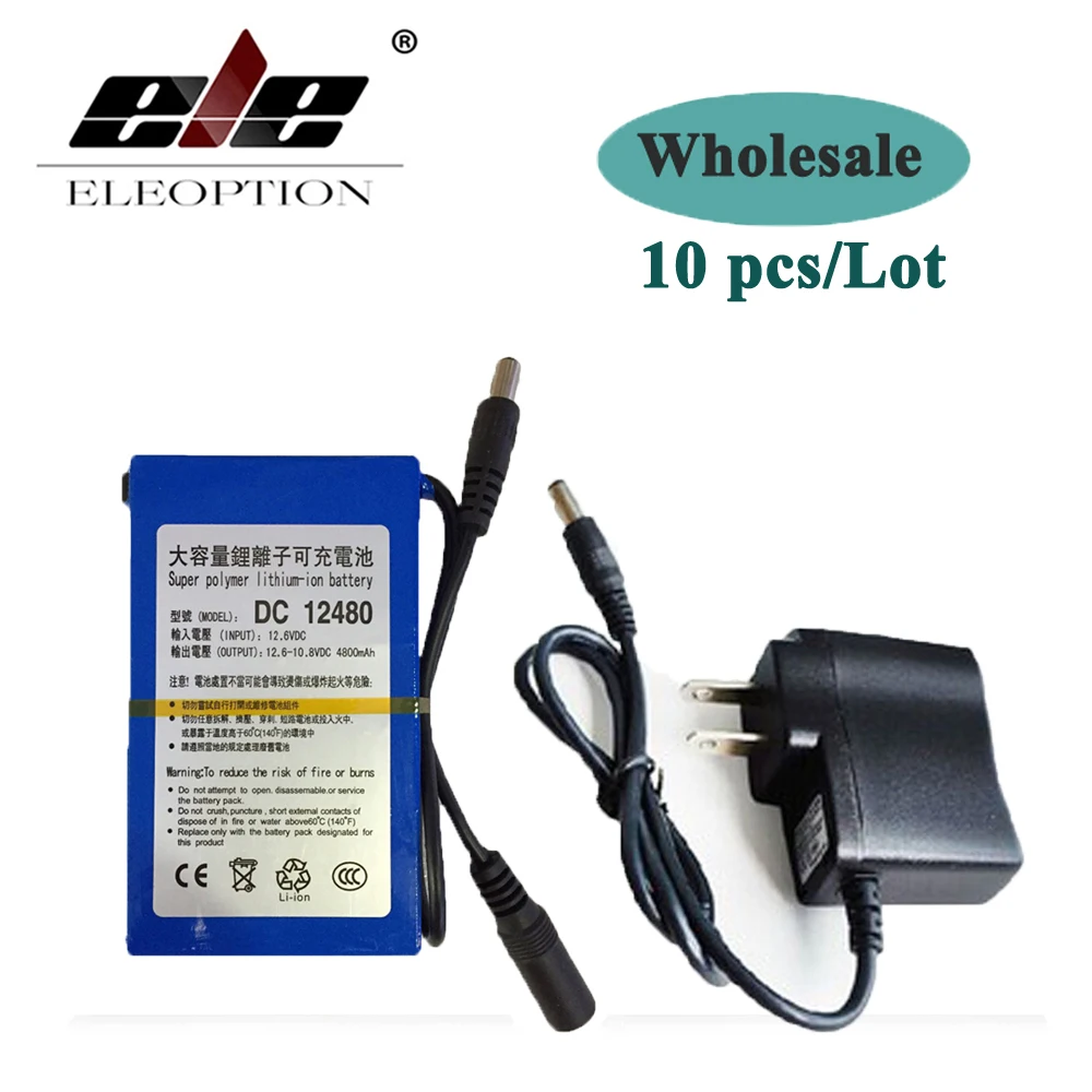 10 шт. оптовая продажа DC12480 Высокая емкость DC 12V 4800mAh супер перезаряжаемый