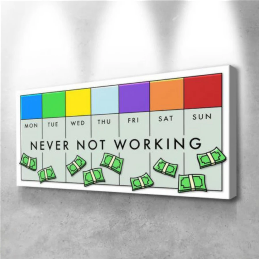 Alec Monopolys никогда не работает HD настенный холст с печатью постера живопись