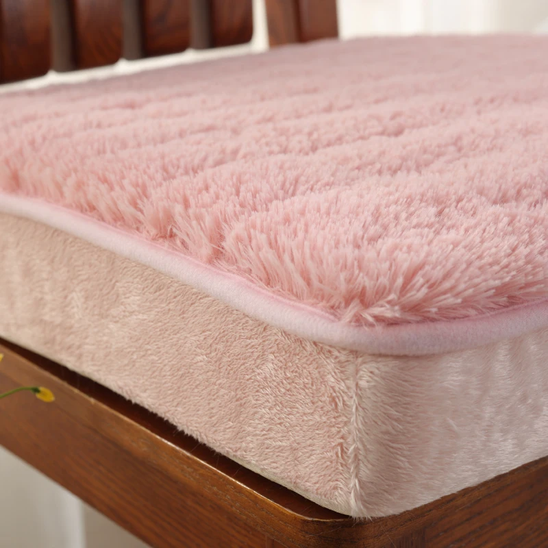 Warm Plush Fabric Chair Cushion Mat For Winter Multi Colors Solid Seat Pad Thicken Cushions Kitchen Home Decor | Дом и сад