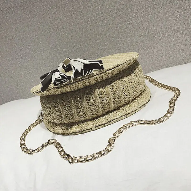 Женская пляжная Соломенная Сумка-тоут с круглыми цепочками | Багаж и сумки