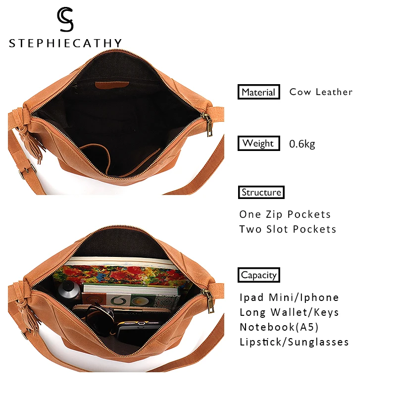 SC женские кожаные сумки Большая Повседневная сумка-хобо винтажная сумка из