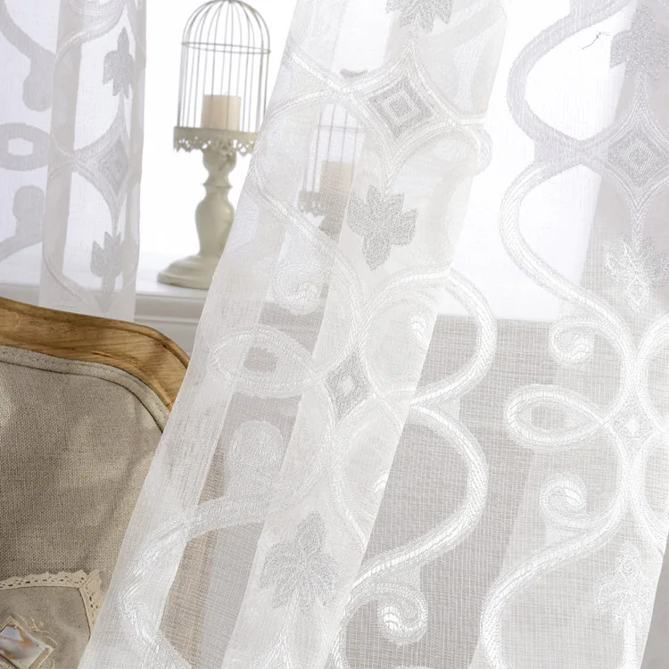 Идиллическая Корейская занавеска С 3D розеткой белый кружевной тюль
