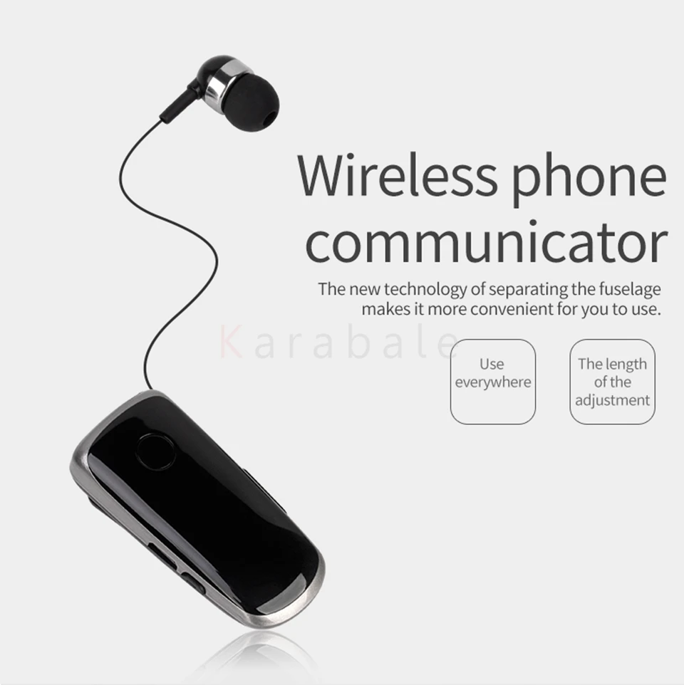 Karabale K39 Беспроводная bluetooth-гарнитура CSR чип в ухо Вибрационный оповещение износ клип наушник Hands-Free
