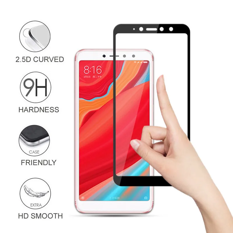 2 шт. стекло для Xiaomi Redmi S2 закаленное Защита экрана полное клеевое покрытие