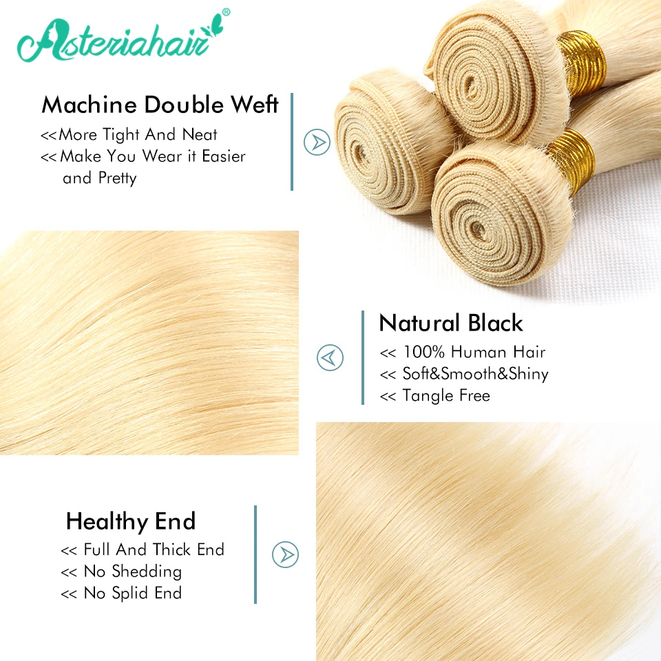 3 бразильские Прямые пряди волос с застежкой 613 #|bundles with closure|bundles closure blondebundles blonde |