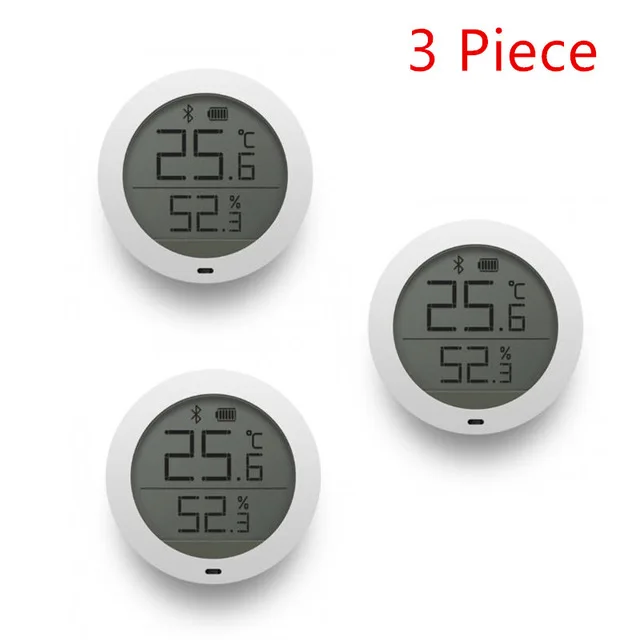 3pcs Xiaomi Mijia Bluetooth датчик температуры и влажности умный цифровой Термогигрометр термометр ЖК-экран гигрометр приложение - Цвет: 3pcs