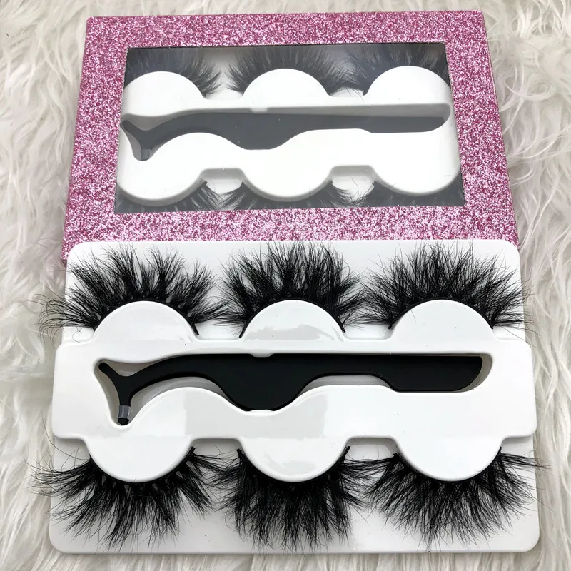 

Mikiwi 3Pairs with free tweezers 3d Mink Eyelashes Thick Full Strip 3D Mink Lashes Luxury Makeup Dramatic Lashes