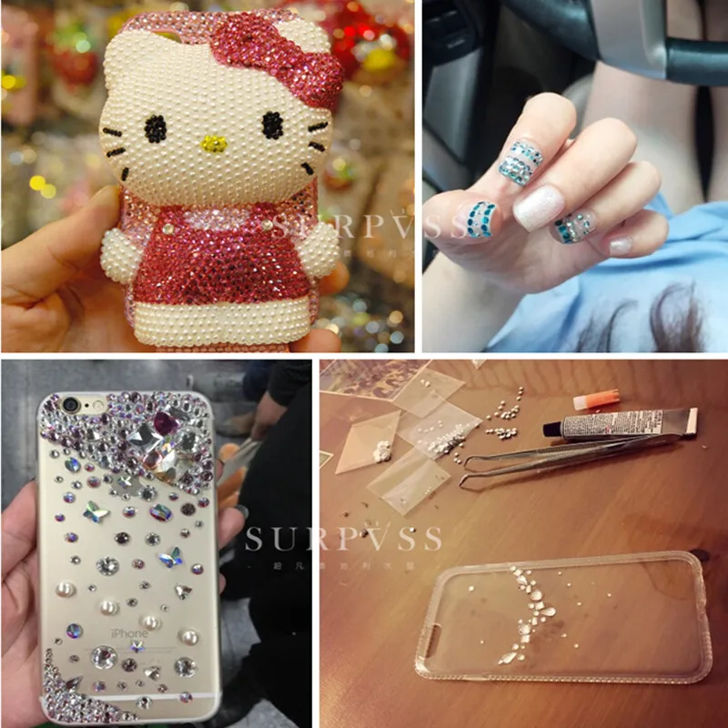 CCBLING ss3 ss30 гранат с плоской задней поверхностью Кристальный 3d дизайн ногтей