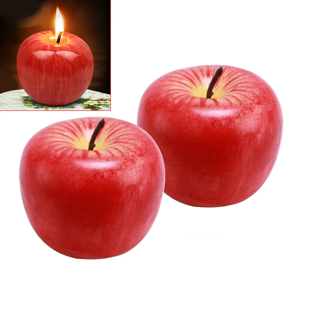 Комплект из 2 предметов в виде красного яблока с ароматом фруктов лампы свечи