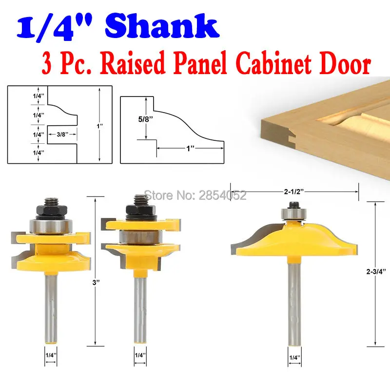 Набор фрез для резьбы по дереву 3 насадки Ogee 1/4 дюйма|router bit set|tenon cutterwoodworking cutter |