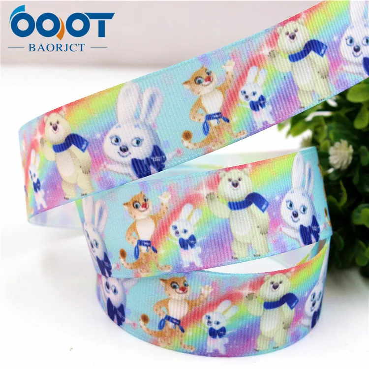 1 OOOT BAORJCT 175188,1 ''25 мм мультяшная напечатанная лента, DIY аксессуары для волос ручной работы аксессуары, подарки Свадебная вечеринка - Цвет: 1