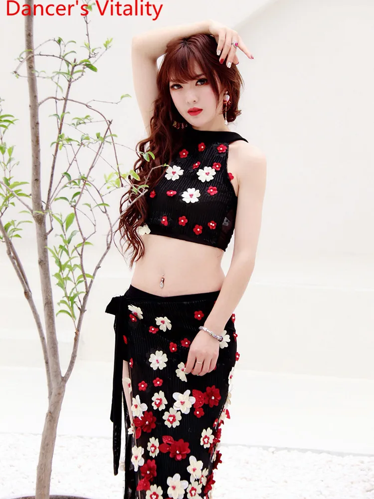 Женский костюм для танца живота профессиональный набедренный Топ без рукавов с