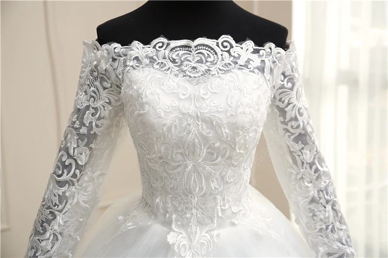 Роскошные кружевные свадебные платья со шлейфом 100 см длинные Бальные с вышивкой