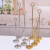 upscale gold silver stainless steel table number place card holder menu stands for wedding restaurant home decoration