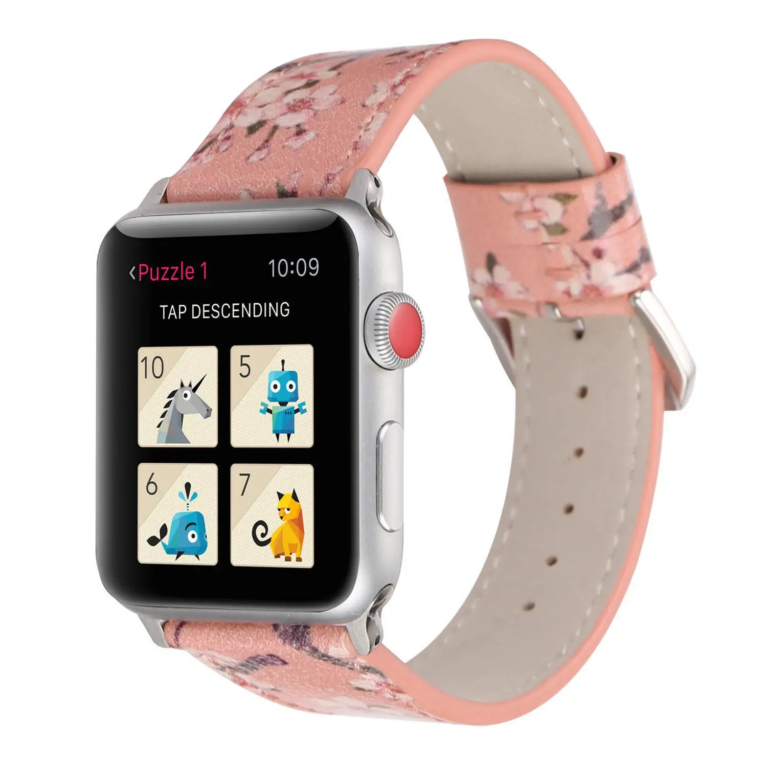 DAHASE сливы кожаный ремешок для наручных часов Apple Watch, 38, 42 мм, версия Цветочный принт браслет для наручных часов iWatch серии 1 2 3 Аксессуары