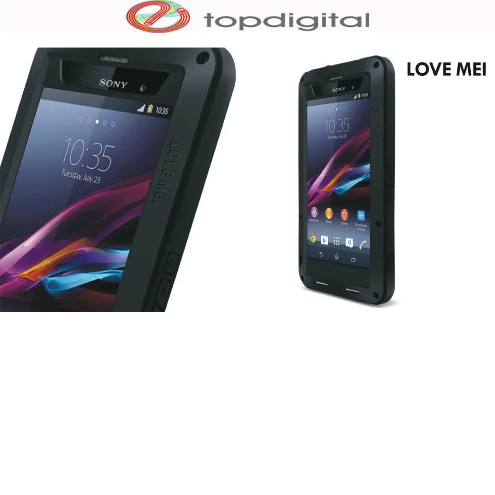 LOVE MEI for SONY Z1 Shockproof Case Xperia L39h Waterproof Shock Proof Armor Aluminum Metal Cover Tempered Glass |