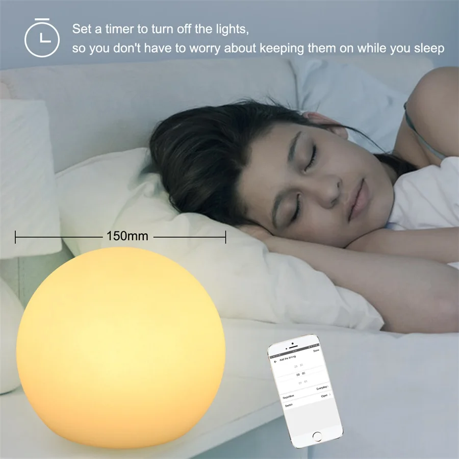 Перезаряжаемый RGB ночник голос Управление Alexa приложение гул дома Led Настольная