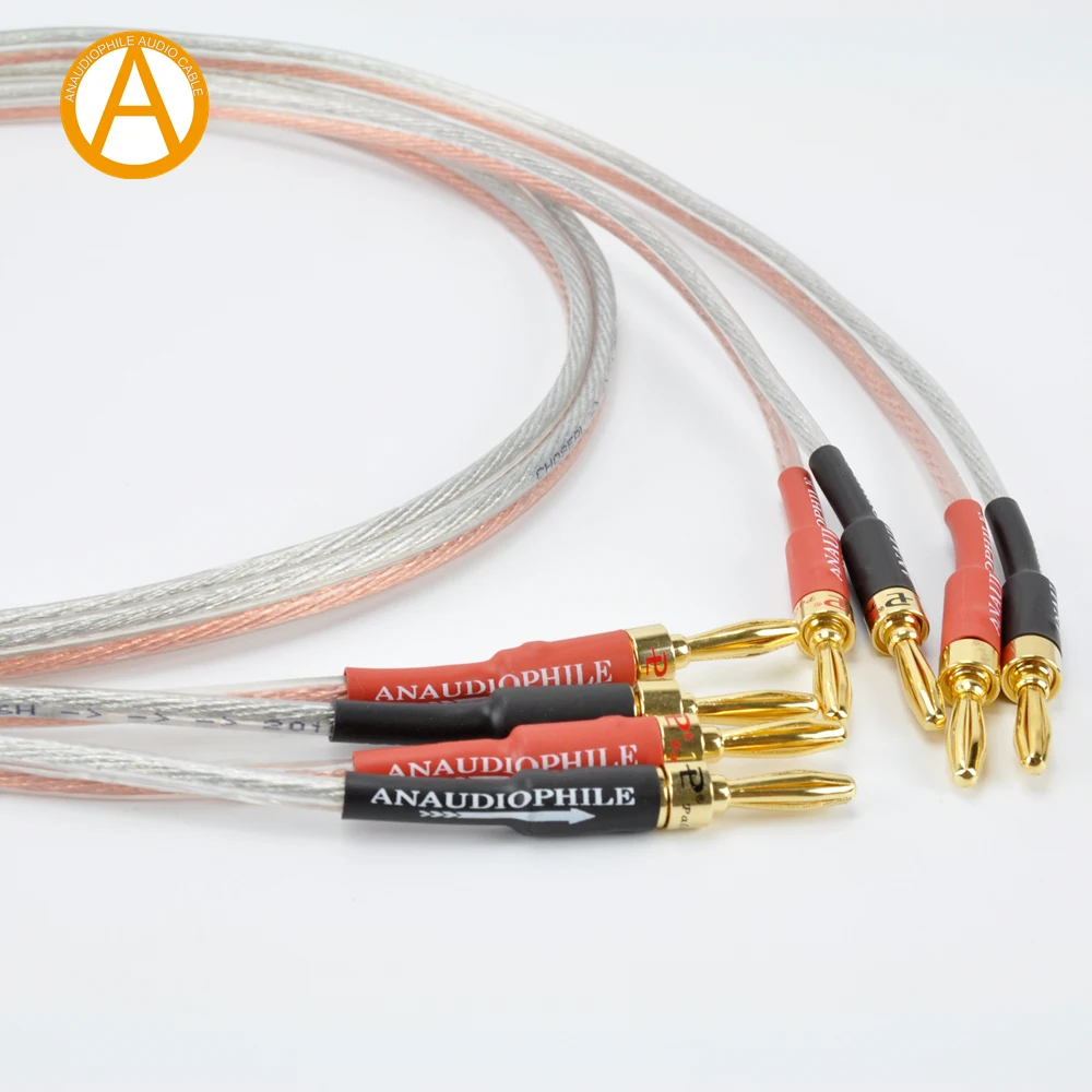 Аудиокабель anaudiol 4N OFC для динамика медный кабель с позолоченными банановыми