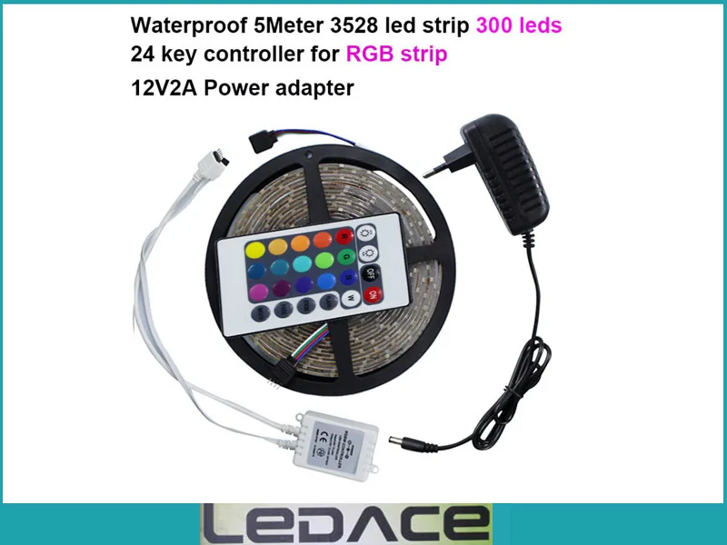 Водонепроницаемая светодиодная лента RGB 3528 SMD 300 светодиодов Гибкая полоса света