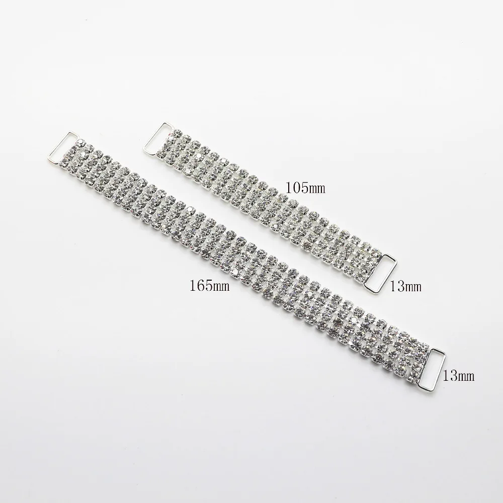 2 шт. 4 ряда полностью Кристальные Стразы Соединительные элементы для бикини