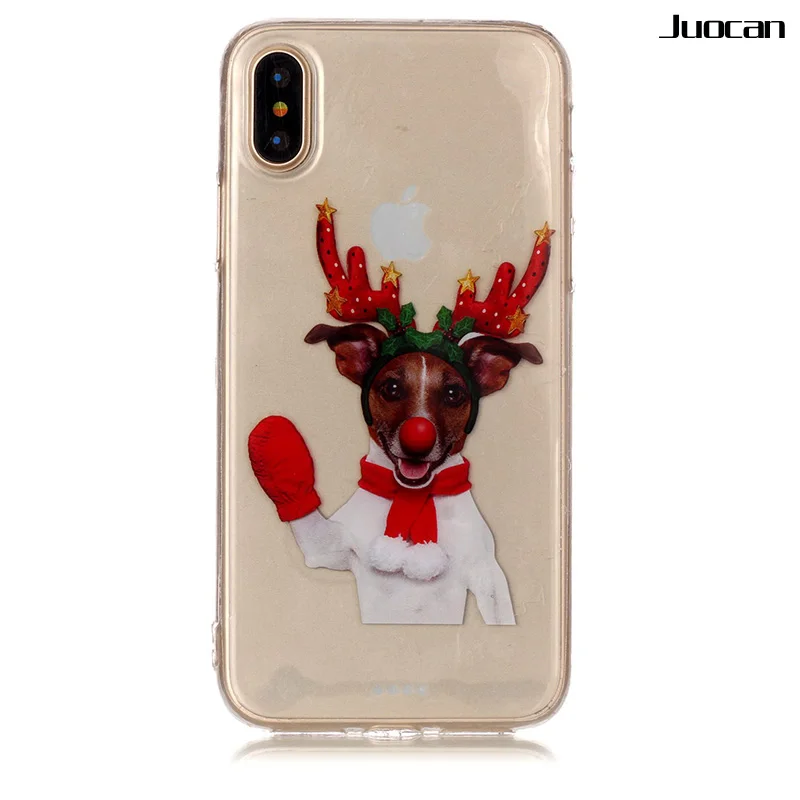 Juocan Happy Christmas Phone Case For Iphone X 10 Soft TPU Back Cover 8 6 |