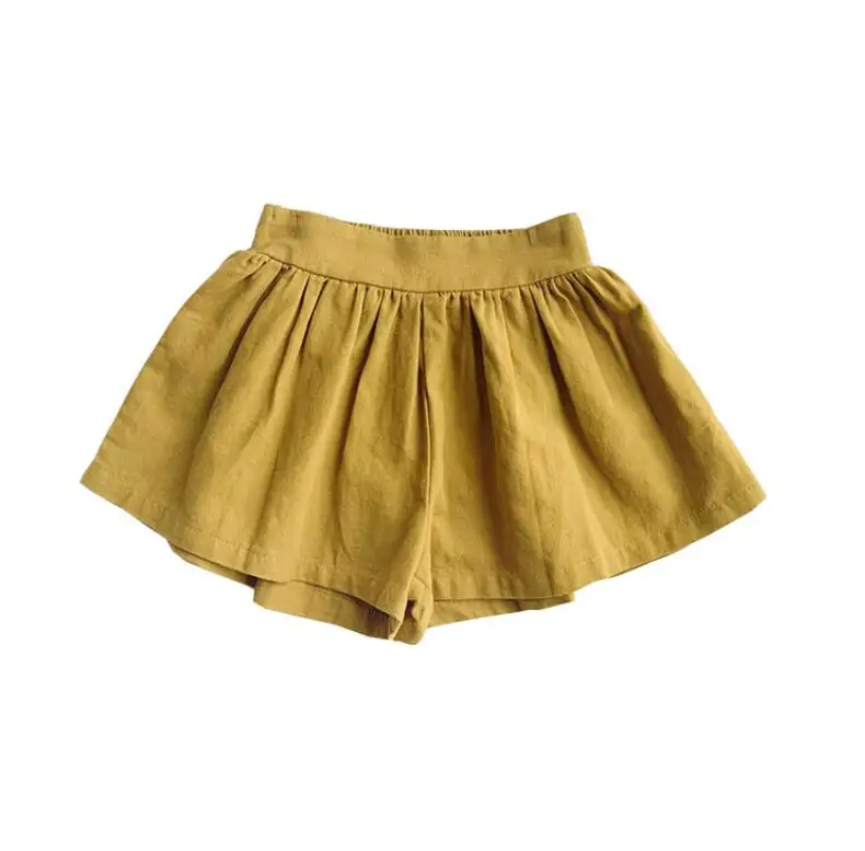 Baby Girls Summer Clothing Girl Shorts Bowknot Solid Short Pants Elastic Waist Cotton Kids Shorts For Girls Khaki Short Pants