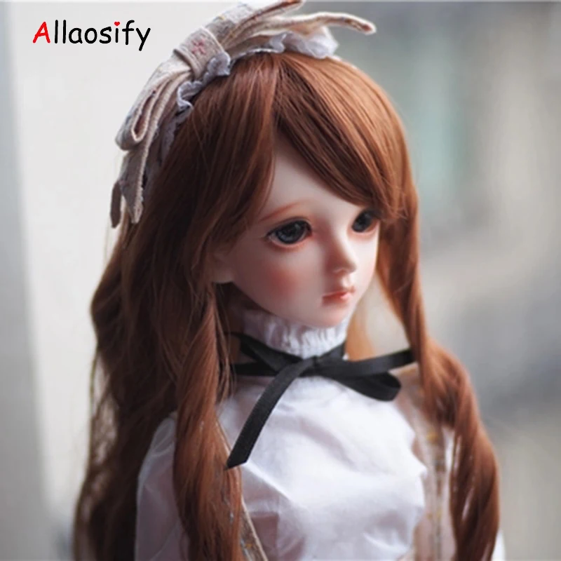 Allaosify Bjd/SD как куклы длинные вьющиеся волосы парик 1/3 1/4 лет, 1 партия/6 высокой температуры кукольный парик